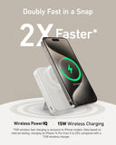 Anker MagGo Power Bank, 10,000mAh Qi2-Certified 15W Max Portable Charger | Fast MagSafe-Compatible Battery Pack, Smart Display, Foldable Stand, for iPhone 16 / 15 / 14 / 13 Only (USB-C Cable Included)