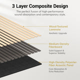TONOR 4 Pack Acoustic Panels, Wood Panels for Walls, 47.2" x 23.6" Panneau Acoustique Mural, Flexible Slat Wall Panel for Home, Studio, Office, Brown