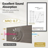 TONOR 4 Pack Acoustic Panels, Wood Panels for Walls, 47.2" x 23.6" Panneau Acoustique Mural, Flexible Slat Wall Panel for Home, Studio, Office, Brown