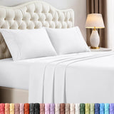 King Sheets Set, 4 Pieces 16" Deep Pocket Hotel Luxury Bed Sheets, Black | Extra Soft Bedsheet Set, Comfy & Breathable Cooling Sheets, Wrinkle & Fade Resistant, Fitted Sheet, Flat Sheet, 2 Pillowcases