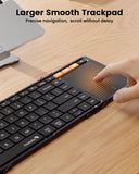 ProtoArc XK01 TP Foldable Keyboard with Touchpad, 0.65 in Keycaps, Black | Multi-touch Trackpad, 88-key, Full Shortcut Row, 3-device Bluetooth 5.1 Switching, USB-C Charging for Mobile Productivity