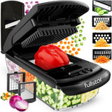 Fullstar Pro Original - Vegetable Chopper, Cutter & Spiralizer - 4 Blades | Onion, Salad & Veggie Dicer - Fast Food Prep Kitchen Gadgets & Cooking Gifts (4-in-1, White)