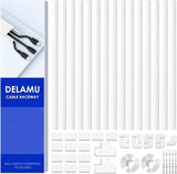 Delamu Cord Hider, Cord Cover Wall, Premium Cord Covers for Wires on Wall, Cable Concealer Hider Kit for Hiding Wires in Home and Office Cable Managemen, (White, 236in L x 0.95in W x 0.55in H)