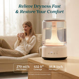 Levoit Humidifiers for Bedroom, Top Fill, Quiet, Knob Control, 360° Nozzle | Cool Mist Air Humidifier for Home, Baby Nursery & Plants, Auto Shut-off for Safety, 25H Lasting, BPA Free