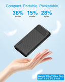 AsperX Power Bank, 10000mAh USB C Portable Charger Battery Pack 3 Outputs | Portable Battery Bank, Travel Essentials Battery Pack Power Bank for iPhone Series, Smartphones, Earphones and More