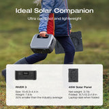 EF ECOFLOW Portable Power Station RIVER 3, 245Wh, 300W, <20 MS UPS, Camping | Surge to 600W AC Output, LiFePO4 Battery, <30 dB, 1Hr Fast Charging Solar Generator for Outdoor/RVs/Home Use