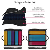 5200°F Fireproof Document Box with Lock, included Dividers (Black) | Fire Proof File Box，Collapsible Storage Box with Zippers and Inserts Pockets, Portable Bag Home Office Letter/Legal Folder