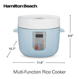 Hamilton Beach Digital Programmable Rice Cooker & Food Steamer, 14 Cups Cooked (7 Cups Uncooked), Stainless Steel, Steam & Rinse Basket, Delay Start, Model 37548MN