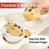 Silicone Muffin Pan, with Metal Reinforced Frame 2.8 Inch Regular Size Silicone Cupcake Pan Nonstick 12 Cups for Baking Homemade Muffins, Cupcakes, Egg Bites 2 Pack Dishwasher Safe BPA Free