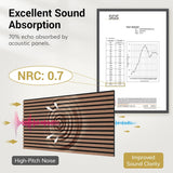 TONOR 4 Pack Acoustic Panels, Wood Panels for Walls, 47.2" x 23.6" Panneau Acoustique Mural, Flexible Slat Wall Panel for Home, Studio, Office, Brown