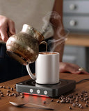 House Gem Mug Warmer - 36W Coffee Mug Warmer for Desk with Temperature Display, 2-12Hrs Auto Shut Off, Smart Candle Warmer - Ideal Coffee Gifts Accessories Keep Beverages Coffee Warmer (Black) | Fast Heating to 176°F, LED Display, Color-Coded Lights, Temp