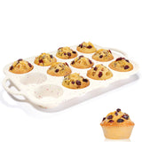 Silicone Muffin Pan, with Metal Reinforced Frame 2.8 Inch Regular Size Silicone Cupcake Pan Nonstick 12 Cups for Baking Homemade Muffins, Cupcakes, Egg Bites 2 Pack Dishwasher Safe BPA Free