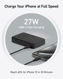 Anker MagGo Power Bank, 10,000mAh Qi2-Certified 15W Max Portable Charger | Fast MagSafe-Compatible Battery Pack, Smart Display, Foldable Stand, for iPhone 16 / 15 / 14 / 13 Only (USB-C Cable Included)
