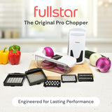 Fullstar Pro Original - Vegetable Chopper, Cutter & Spiralizer - 4 Blades | Onion, Salad & Veggie Dicer - Fast Food Prep Kitchen Gadgets & Cooking Gifts (4-in-1, White)