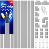 Delamu Cord Hider, Cord Cover Wall, Premium Cord Covers for Wires on Wall, Cable Concealer Hider Kit for Hiding Wires in Home and Office Cable Managemen, (White, 236in L x 0.95in W x 0.55in H)