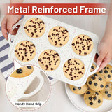 Silicone Muffin Pan, with Metal Reinforced Frame 2.8 Inch Regular Size Silicone Cupcake Pan Nonstick 12 Cups for Baking Homemade Muffins, Cupcakes, Egg Bites 2 Pack Dishwasher Safe BPA Free