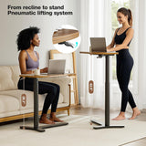Muvai 30 Inch Large Overbed Table with Wheels Adjustable Height Ideal Bedside Table for Home Medical Use - Rolling Table for Hospital Versatile Bedside, Lap Desk, Laptop Stand,Black