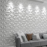 Art3dwallpanels PVC 3D Wall Panel Diamond for Interior Wall Décor in Black, 19.7" x 19.7" Wall Decor PVC Panel, 3D Textured Wall Panels, Pack of 12 Tiles