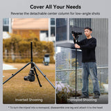 SmallRig FreeBlazer 73" Video Tripod for Vertical/Horizontal Shooting, Monopod Conversion, Rotatable QR Plate, for Camcorder, Mirrorless, DSLR, with Carry Bag, Load up to 11 lbs/5 kg - 4307