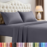 King Sheets Set, 4 Pieces 16" Deep Pocket Hotel Luxury Bed Sheets, Black | Extra Soft Bedsheet Set, Comfy & Breathable Cooling Sheets, Wrinkle & Fade Resistant, Fitted Sheet, Flat Sheet, 2 Pillowcases