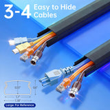 Delamu Cord Hider, Cord Cover Wall, Premium Cord Covers for Wires on Wall, Cable Concealer Hider Kit for Hiding Wires in Home and Office Cable Managemen, (White, 236in L x 0.95in W x 0.55in H)