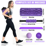 Foam Roller,IIQ Foam Rollers for Back and Legs 6 in 1 Foam Roller Massage Set Includes Muscle Roller Stick, Stretching Strap, Plantar Fasciitis Balls, All in Carry Bag