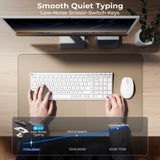iClever DK05 Bluetooth Keyboard and Mouse Combo - 2.4G Wireless Rechargeable Keyboard Mouse, Compact Design with Numeric Keypad, Multi-Device Connection, Comfortable Typing for PC/Laptop/Windows/Mac