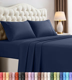 King Sheets Set, 4 Pieces 16" Deep Pocket Hotel Luxury Bed Sheets, Black | Extra Soft Bedsheet Set, Comfy & Breathable Cooling Sheets, Wrinkle & Fade Resistant, Fitted Sheet, Flat Sheet, 2 Pillowcases