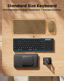 ProtoArc XK01 TP Foldable Keyboard with Touchpad, 0.65 in Keycaps, Black | Multi-touch Trackpad, 88-key, Full Shortcut Row, 3-device Bluetooth 5.1 Switching, USB-C Charging for Mobile Productivity