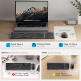 iClever DK05 Bluetooth Keyboard and Mouse Combo - 2.4G Wireless Rechargeable Keyboard Mouse, Compact Design with Numeric Keypad, Multi-Device Connection, Comfortable Typing for PC/Laptop/Windows/Mac
