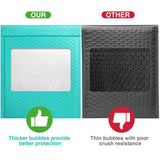 Metronic White Bubble Mailers 6x10 Inch 100 PC Self-Seal Bubble Mailer | Usable Size 6x9" Thick Padded Envelopes Cushion Mailing Padded Envelope Waterproof Shipping Bags for Makeup Jewelry, Supplies