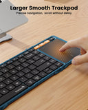 ProtoArc XK01 TP Foldable Keyboard with Touchpad, 0.65 in Keycaps, Black | Multi-touch Trackpad, 88-key, Full Shortcut Row, 3-device Bluetooth 5.1 Switching, USB-C Charging for Mobile Productivity
