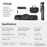 SmallRig FreeBlazer 73" Video Tripod for Vertical/Horizontal Shooting, Monopod Conversion, Rotatable QR Plate, for Camcorder, Mirrorless, DSLR, with Carry Bag, Load up to 11 lbs/5 kg - 4307