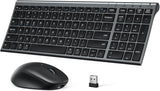 iClever DK05 Bluetooth Keyboard and Mouse Combo - 2.4G Wireless Rechargeable Keyboard Mouse, Compact Design with Numeric Keypad, Multi-Device Connection, Comfortable Typing for PC/Laptop/Windows/Mac
