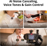 DJI Mic Mini 2S (2 TX + 1 RX + Charging Case), AI Noise Canceling | Bluetooth Microphone, 28h Internal Storage, 32-bit Float Internal Recording, Lightweight & Compact, 40h Battery