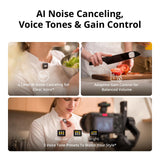 DJI Mic Mini 2S (2 TX + 1 RX + Charging Case), AI Noise Canceling | Bluetooth Microphone, 28h Internal Storage, 32-bit Float Internal Recording, Lightweight & Compact, 40h Battery
