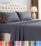 King Sheets Set, 4 Pieces 16" Deep Pocket Hotel Luxury Bed Sheets, Black | Extra Soft Bedsheet Set, Comfy & Breathable Cooling Sheets, Wrinkle & Fade Resistant, Fitted Sheet, Flat Sheet, 2 Pillowcases
