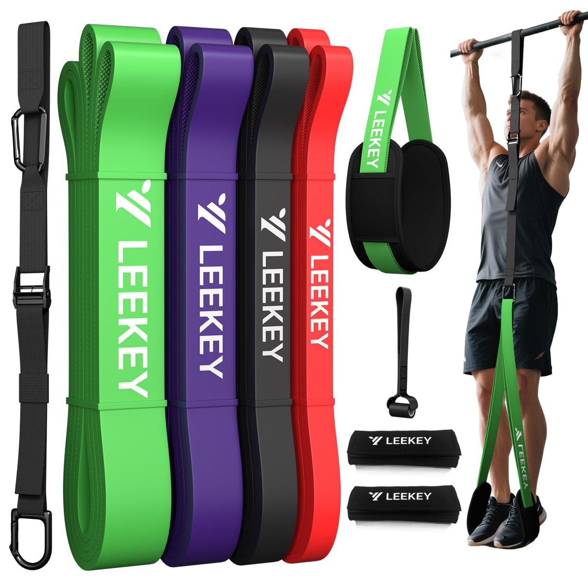 LEEKEY Resistance Bands, Exercise Bands Pull Up Assist Bands - Workout Bands Set - Mobility Band Powerlifting Bands for Men and Women Fitness Training, Physical Therapy,Home Workouts – view 10