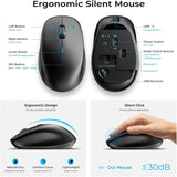 iClever DK05 Bluetooth Keyboard and Mouse Combo - 2.4G Wireless Rechargeable Keyboard Mouse, Compact Design with Numeric Keypad, Multi-Device Connection, Comfortable Typing for PC/Laptop/Windows/Mac