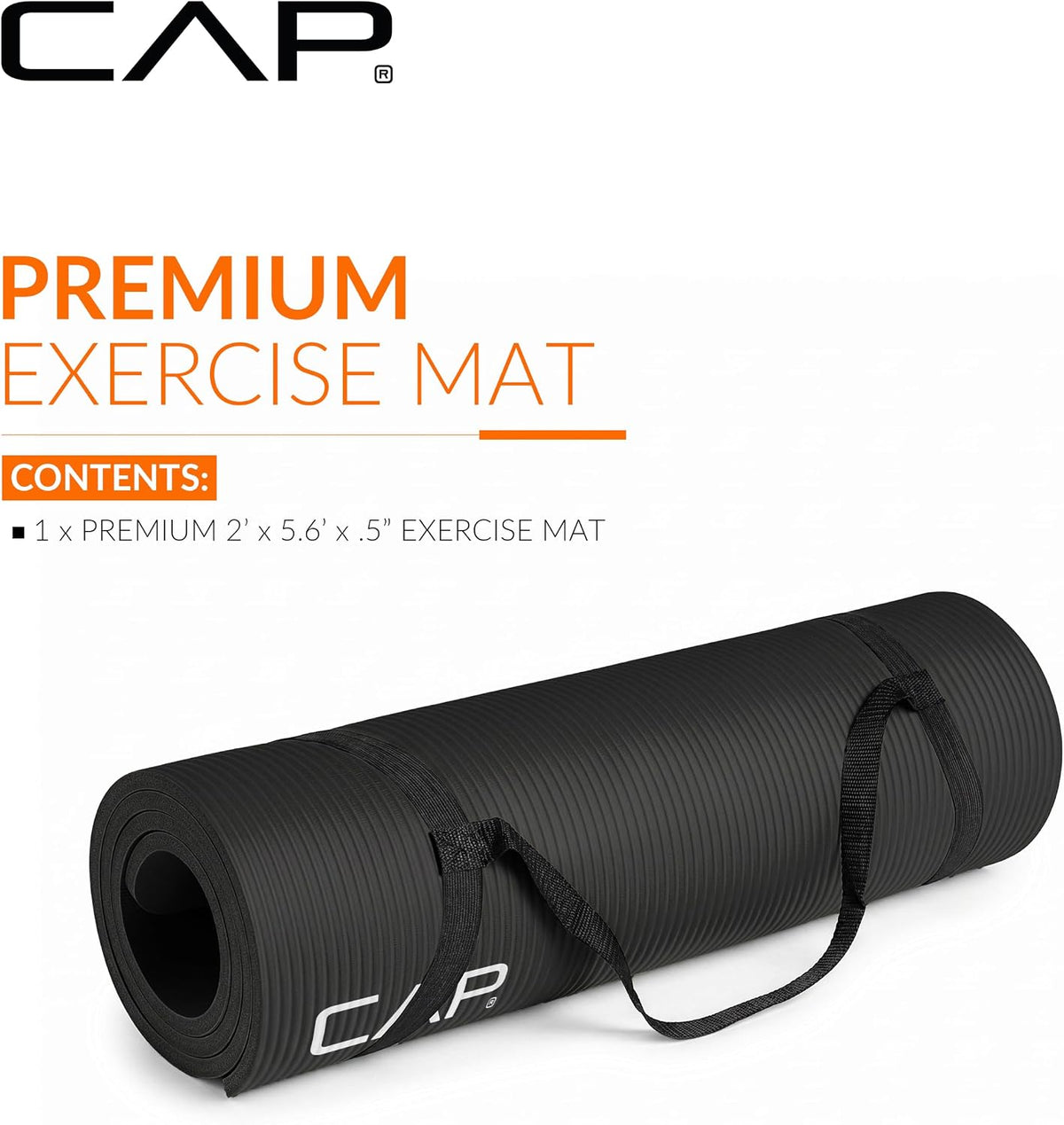 CAP Barbell 1/2-Inch High Density Exercise Yoga Mat with Strap | Multiple Options – view 27