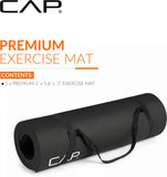 CAP Barbell 1/2-Inch High Density Exercise Yoga Mat with Strap | Multiple Options