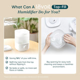Levoit Humidifiers for Bedroom, Top Fill, Quiet, Knob Control, 360° Nozzle | Cool Mist Air Humidifier for Home, Baby Nursery & Plants, Auto Shut-off for Safety, 25H Lasting, BPA Free