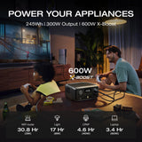 EF ECOFLOW Portable Power Station RIVER 3, 245Wh, 300W, <20 MS UPS, Camping | Surge to 600W AC Output, LiFePO4 Battery, <30 dB, 1Hr Fast Charging Solar Generator for Outdoor/RVs/Home Use