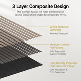 TONOR 4 Pack Acoustic Panels, Wood Panels for Walls, 47.2" x 23.6" Panneau Acoustique Mural, Flexible Slat Wall Panel for Home, Studio, Office, Brown