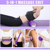 Foam Roller,IIQ Foam Rollers for Back and Legs 6 in 1 Foam Roller Massage Set Includes Muscle Roller Stick, Stretching Strap, Plantar Fasciitis Balls, All in Carry Bag