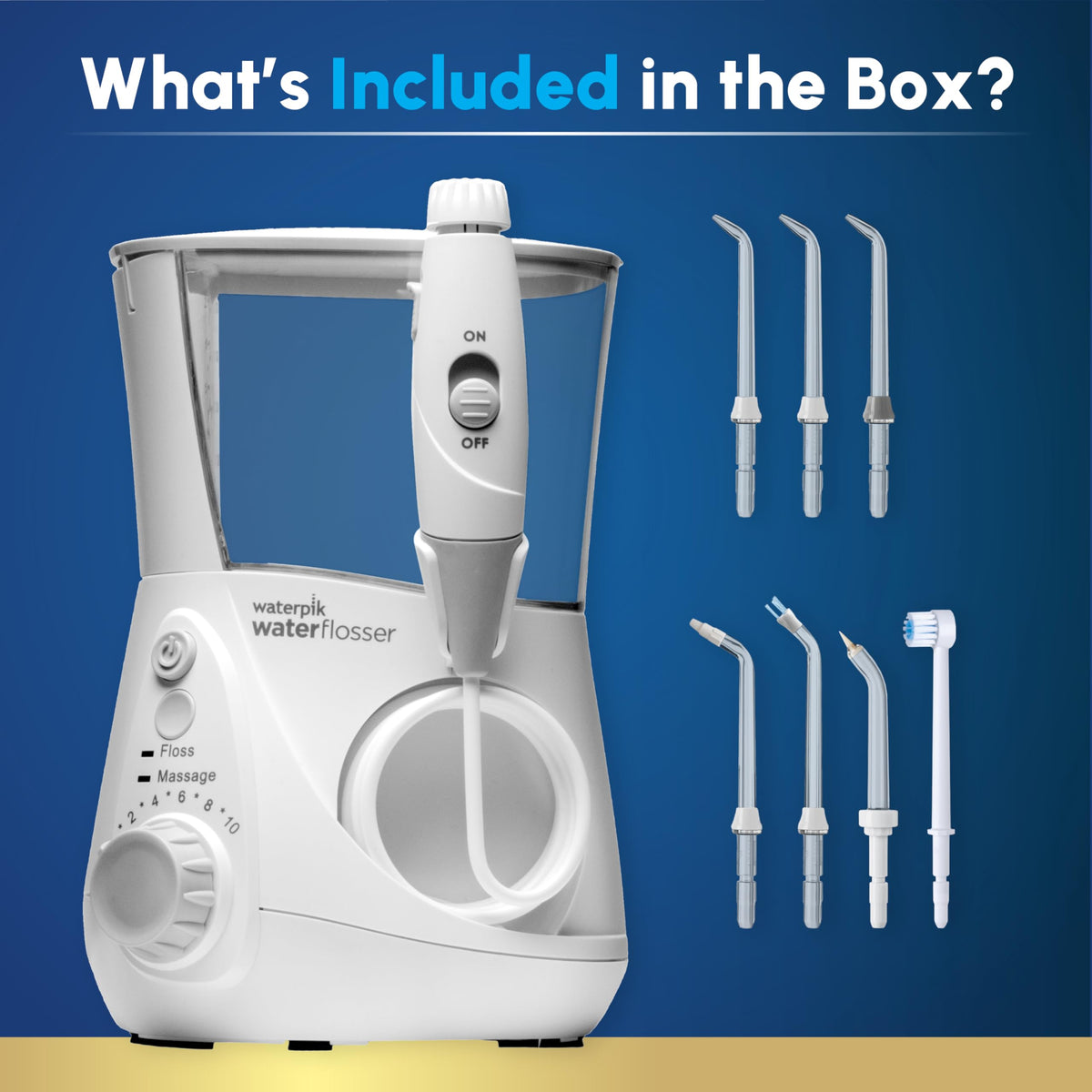 Waterpik Aquarius Water Flosser For Teeth Cleaning, Gums, Braces, Dental Care, Electric Power With 10 Settings, 7 Tips For Multiple Users & Needs, CDA Validated, Black WP-662, Packaging May Vary | 10 pressure settings, For gums, braces, implants and teeth – view 12