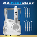 Waterpik Aquarius Water Flosser For Teeth Cleaning, Gums, Braces, Dental Care, Electric Power With 10 Settings, 7 Tips For Multiple Users & Needs, CDA Validated, Black WP-662, Packaging May Vary | 10 pressure settings, For gums, braces, implants and teeth