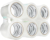 Amazon Basics Strong Plastic Adhesive Packaging Tape for Shipping, Moving and Storage, Clear, Low Odor, 1.88 in x 54.6 yds, 12-Pack