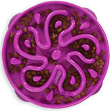 Outward Hound Fun Feeder Slo Bowl, Flower Pattern, Purple, Large, 11.8" | Slows Fast Eaters, Can Aid Digestion, Holds 4 Cups Dry or Wet Food, Non-Slip Base, Easy Clean, No BPA, Medium to Large Dogs