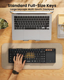 ProtoArc XK01 TP Foldable Keyboard with Touchpad, 0.65 in Keycaps, Black | Multi-touch Trackpad, 88-key, Full Shortcut Row, 3-device Bluetooth 5.1 Switching, USB-C Charging for Mobile Productivity